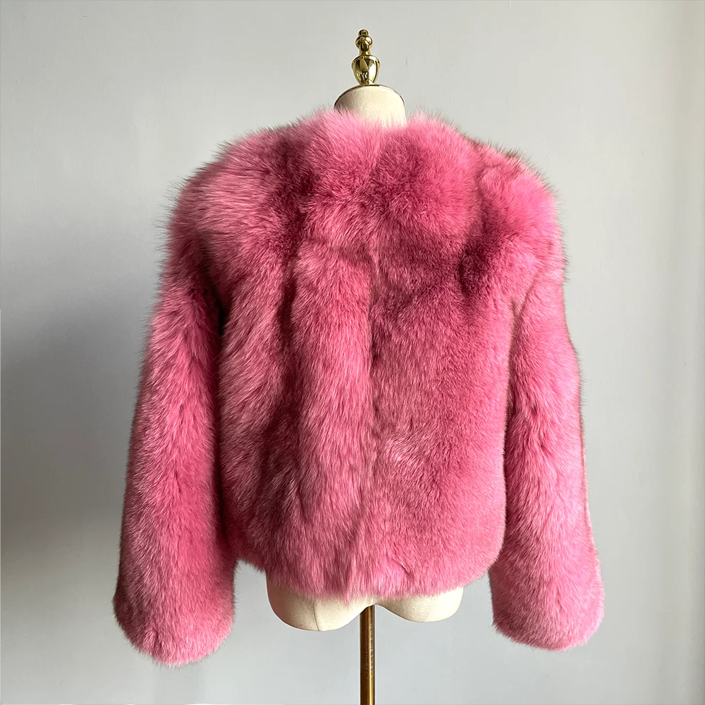 QIUCHEN QC22092 2022 Women Casual Stylish New Trend Regular Real Golden Island Fox Fur Winter Warm Thick Jacket High Quality Fur
