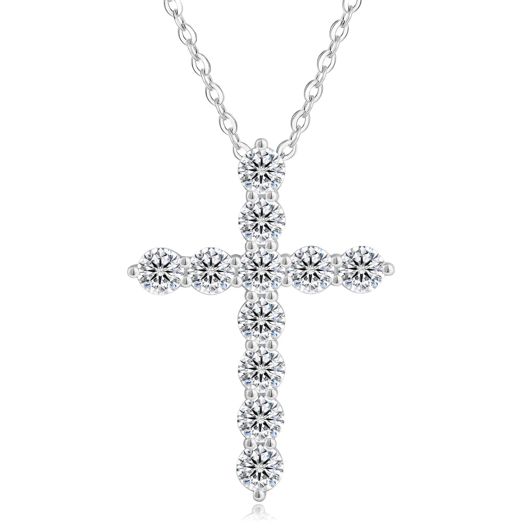 Free Ship Christian Religious Jewelry S925 Silver Women Men Jesus 14K Gold Plated CZ Diamond Cross Luxury Pendant Necklace