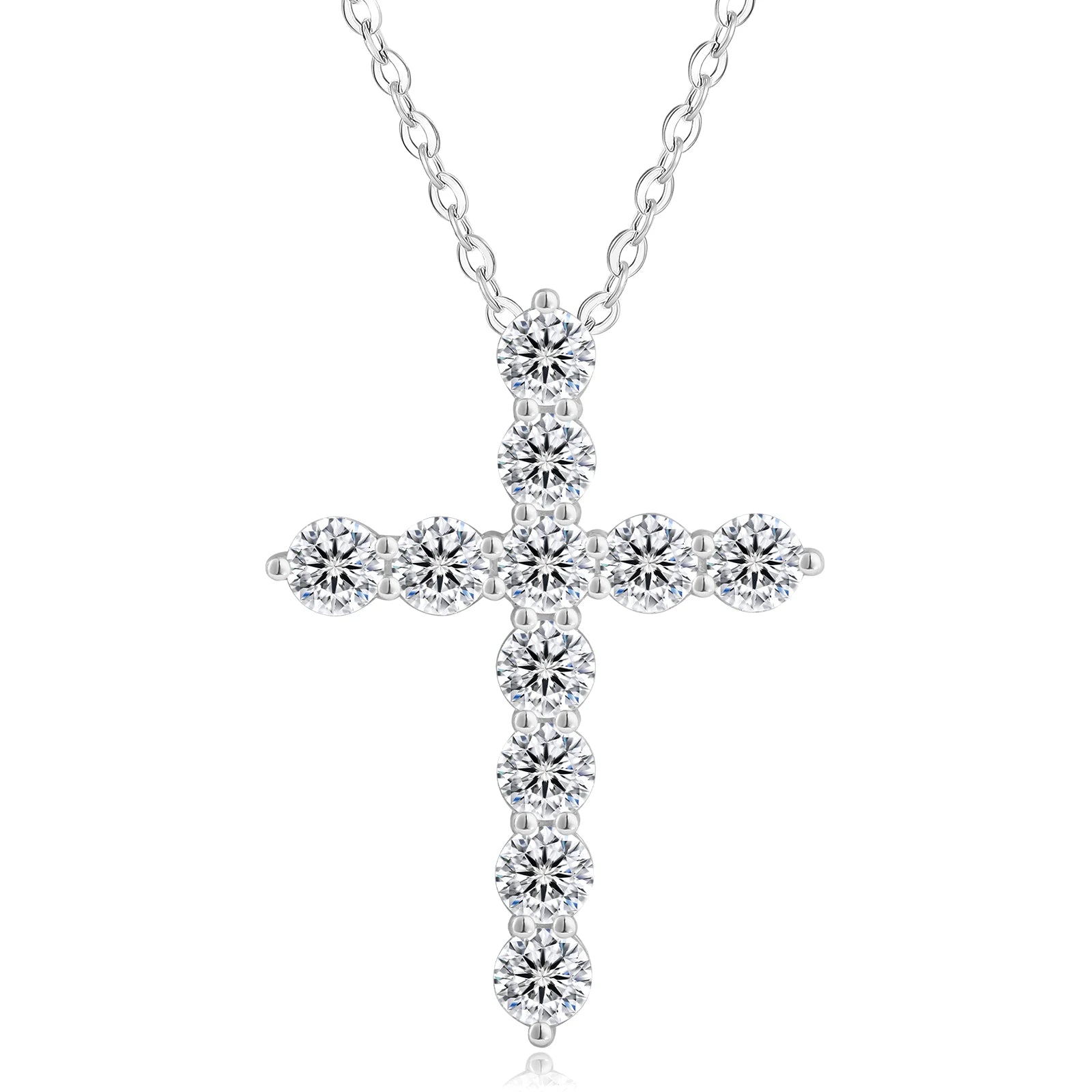 Free Ship Christian Religious Jewelry S925 Silver Women Men Jesus 14K Gold Plated CZ Diamond Cross Luxury Pendant Necklace