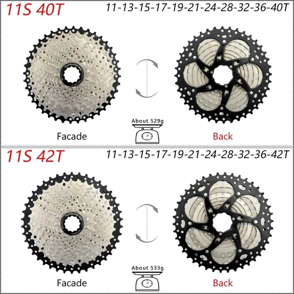 SUNSHINE Bicycle Cassette 8/9/10/11/12Speed Freewheel HG Structure Sprocket 32/36T/40T/42T/46T/50T/52T Flywheel For SHIMANO/SRAM
