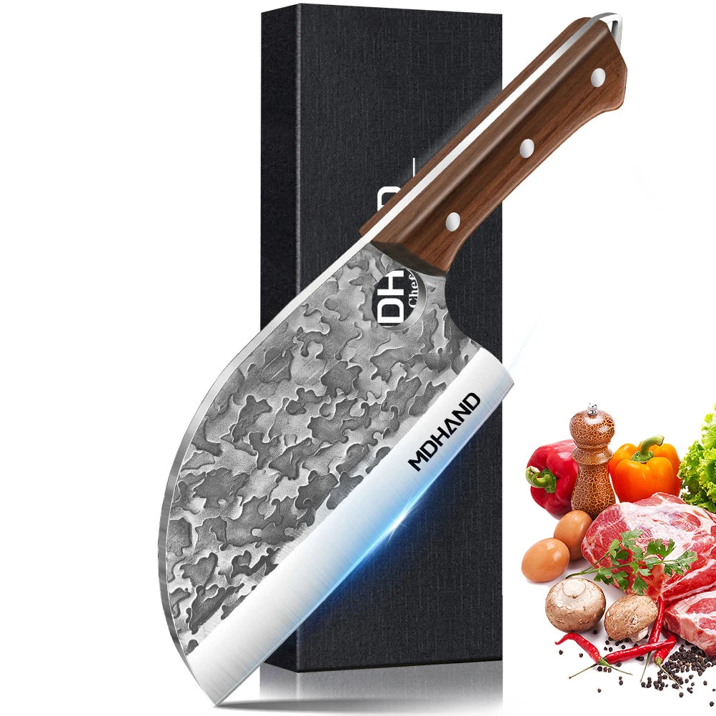 Manual Forging Slaughter Pig Cattle Sheep Boning Knife Stainless Steel Hunting Knife Wood Handle Butcher Knife