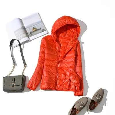 90% Ultra-light Plus Size Thin Down Jacket Women 2020 Autumn Winter Slim Short Hooded Warm White Duck Down Coat Women Outerwear
