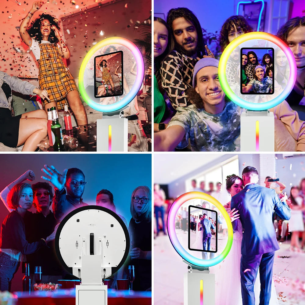 iPad Photo Booth Kiosk Selfie Magazine Wedding Photobooth Machine Sleek Metal Shell for Event Party