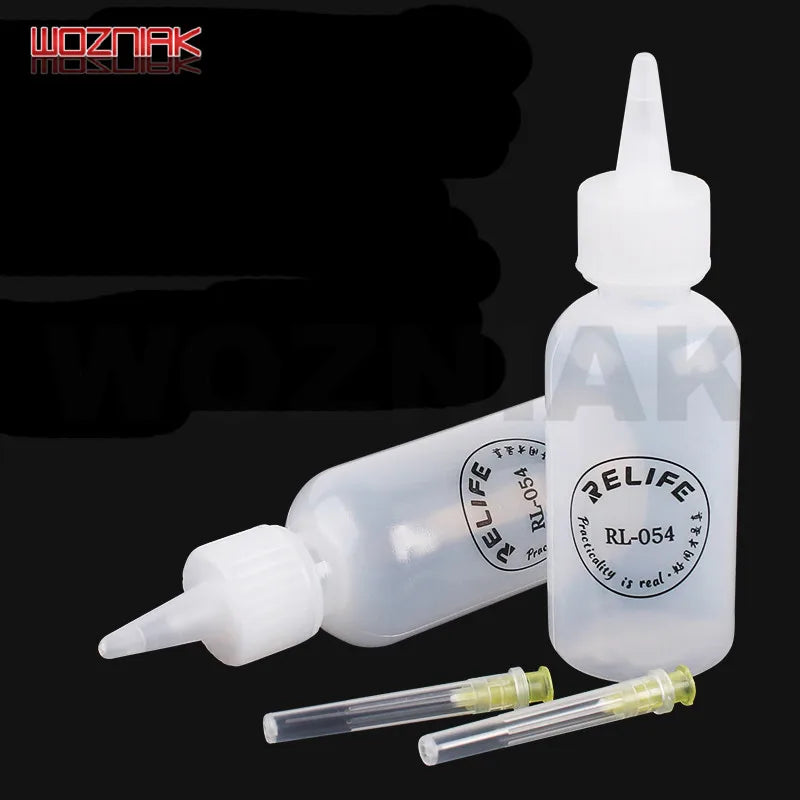 WOZNIAK 50ml Push Liquid Alcohol Empty Bottle for Dispenser Rosin Solder Flux Paste for Mobile Phone PCB Cleaning Welding Repair