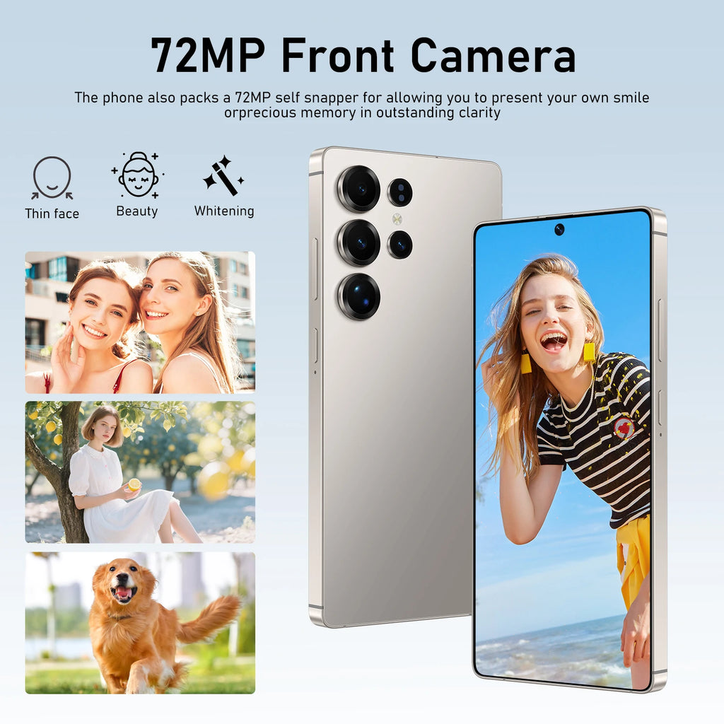 Hot Selling S25Ultra 16+1TB Qudad Core Android Phone with Face Recognition& HD Screen Cellphone Android 15 4g 5g Mobile Phones
