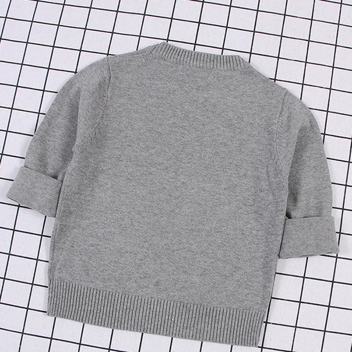 2025 New Autumn 1-8Yrs Baby Boys Girls Pure Color Casual Loose Pullovers Sweaters Kids Sweaters Knitted Bottoming Boys Sweaters