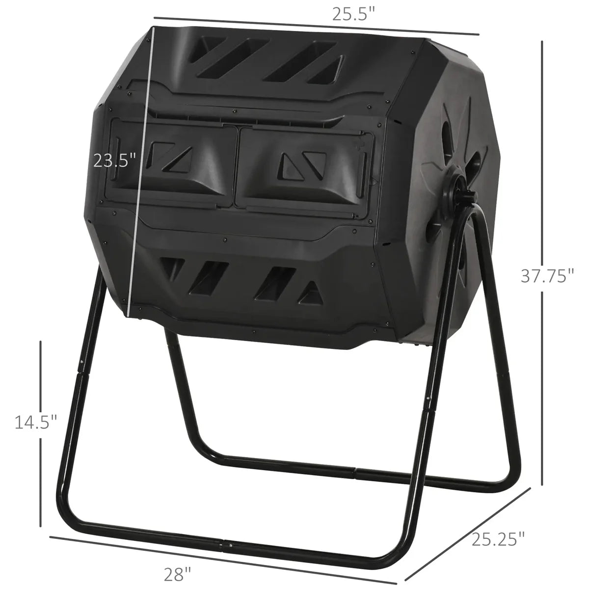 Outdoor Furniture Black Tumbling Outdoor Compound Fertilizer Drum 162L