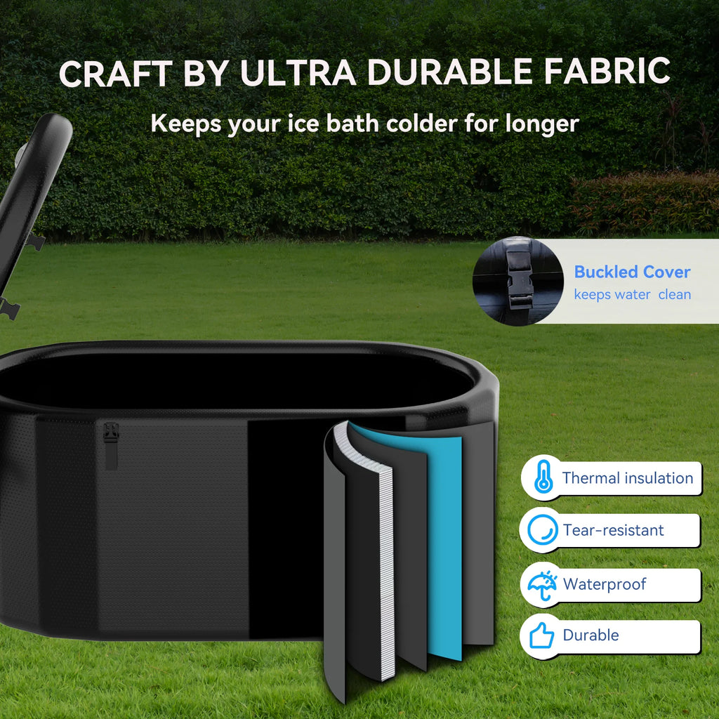 Brand New Portable Ice Bath Inflatable Cold Water Bathtub Ice Bath Tubs Recovery Barrel Portable Cold Plunge 1Hp Water Chiller