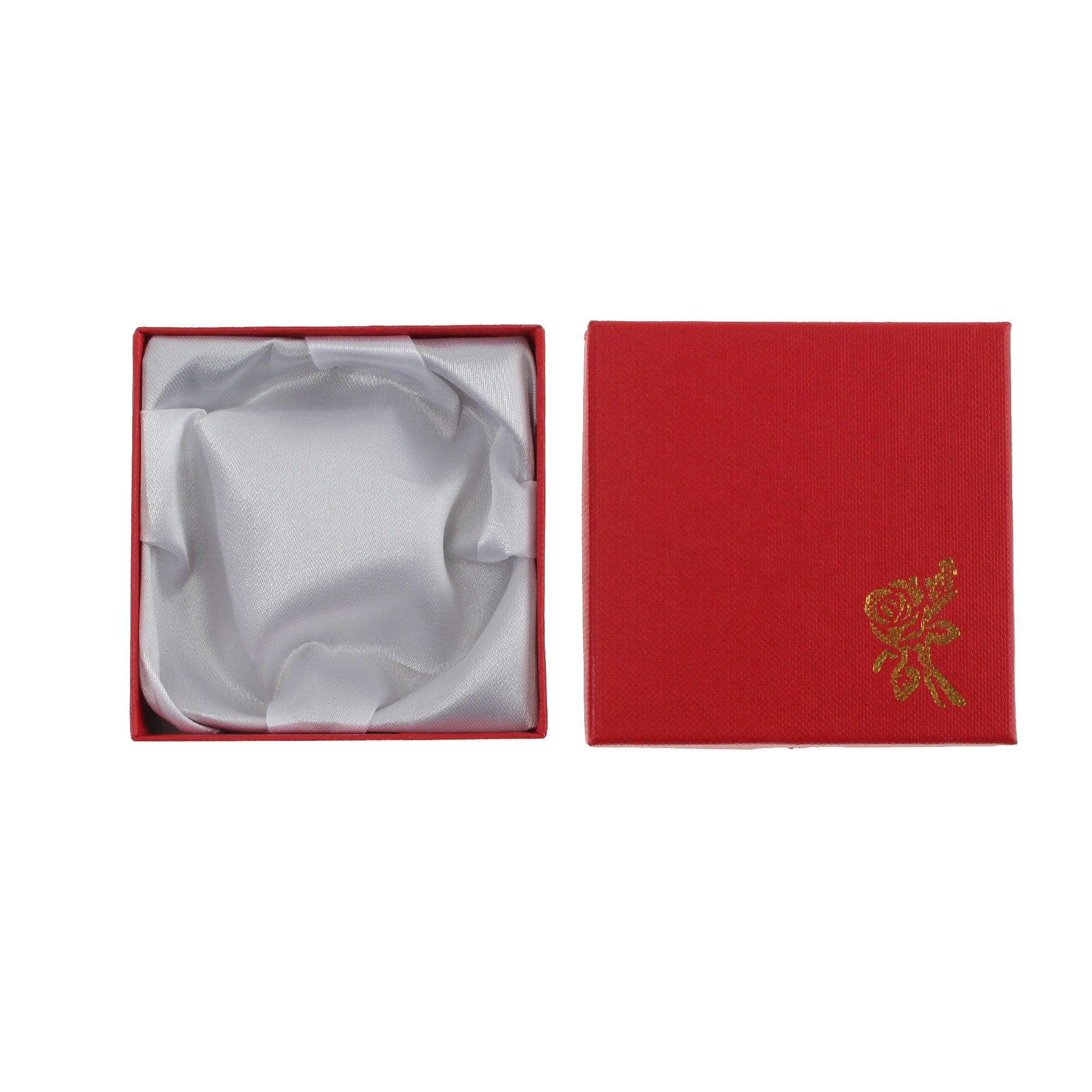Square Rose Printed Jewelry Packaging Box Bracelet Necklace Storage Case Cardboard Gift Box Jewelry Organizer Case
