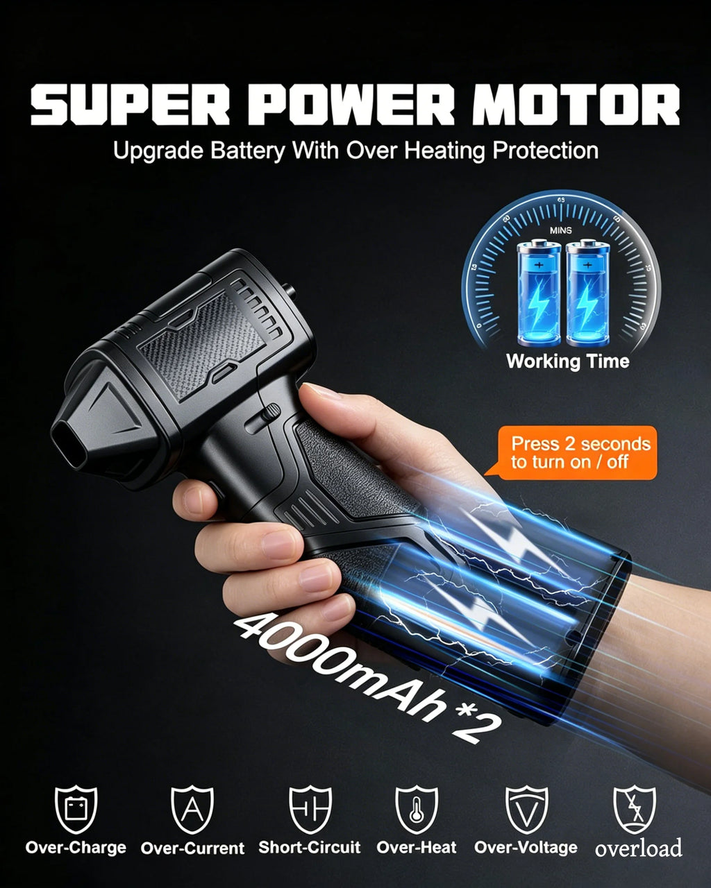 Turbo Jet Fan Air Duster 120000RPM Electric Air Blower Mini Jet Turbo Compressed Air Rechargeable Turbo Jet Fan
