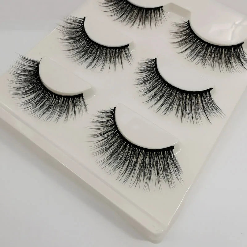 SHIDISHANGPIN 3 pairs 27 styles 3D Faux Mink Hair Soft False Eyelashes Fluffy Wispy Thick Fake Lash Handmade Eyelash Eye Makeup