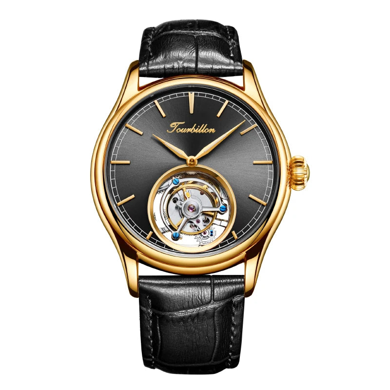 Montre Homme Original Brand Aesop 7005G Luxury Men Mechanical Watch Hollow Out Skeleton Tourbillon Watches