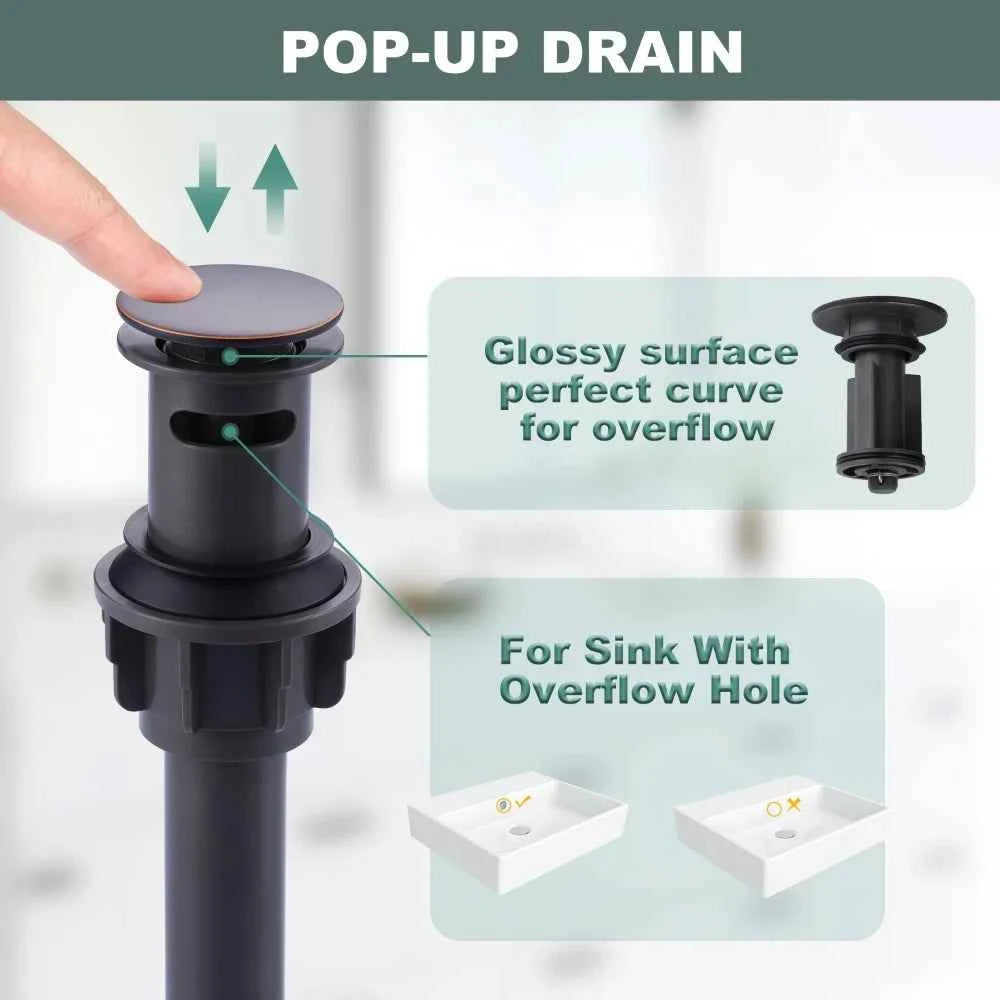 Oil Rubbed Bronze Bathroom Faucet Widespread Basin Faucet 3 Holes Vanity Faucet 2 Handle Basin Tap with Drain and Supply Lines