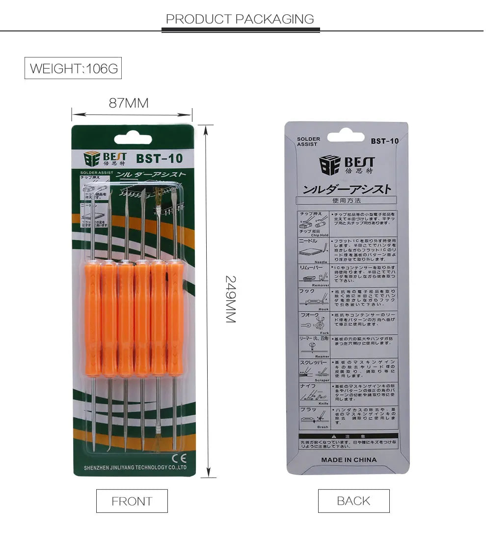 6 in 1 Auxiliary Tools Satisfy 12 Kinds of Requirements Pressure Drill Pry Stamp Cut Crape Hook Pull Brush Welding Maintenance