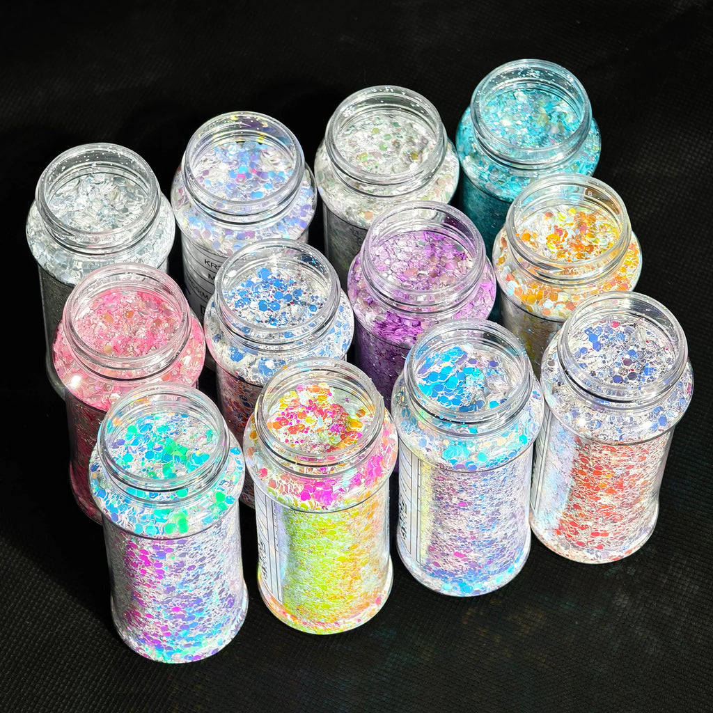 US Warehouse High Bright Glitter Set Free Shipping High Quality Polyester Hexagon Glitter Powder for Resin Crafts Nail
