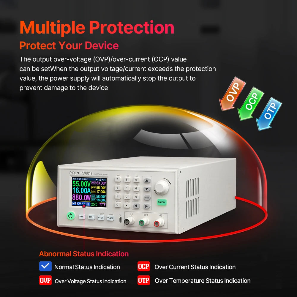 RD RD6018 Assembled Set 60V 18A AC to DC Digital Control Battery Charging Adjustable Lab Bench Power Supply Regulator 1080W