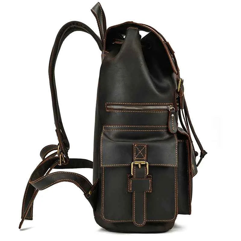 2025 New Arrivals Leather Backpack For Men Male Genuine Leather Laptop Travel Backpack 17 Inch Daypack Shoold Bag Men Male Large
