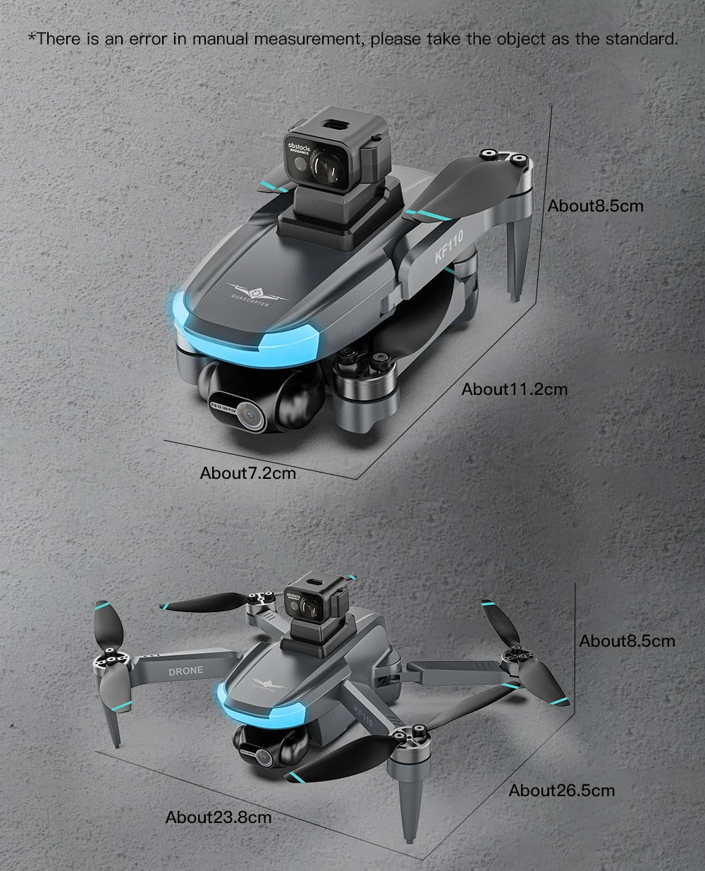 New KFPLAN KF110 MINI Drone Brushless Motor 4K Camera EIS Obstacle Avoidance Professional 226G Quadcopter RC Drone Toy for Gifts