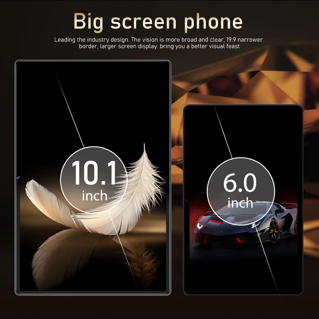 10.1 Inch Dual Camera Tablet PC Large IPS Capacitive Touch Screen 12GB 512GB Android USB 5G WiFi MTK Processor for Entertainment
