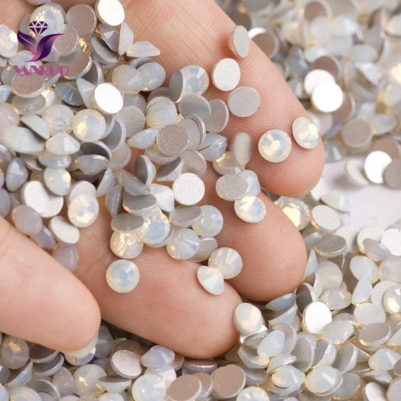 YANRUO 2058NOHF Flatback All Sizes Crystal Rhinestones Stones Nail Clothes for Needlework DIY Crafts Decor Gems