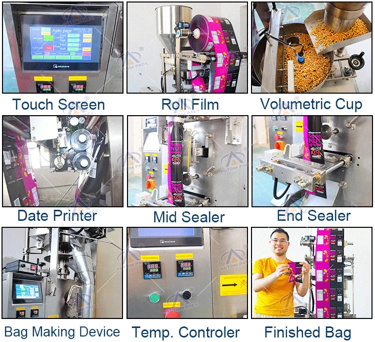 High Accuracy High Speed Mushroom Butterfly Popcorn Pouch Sugar Packing Sugar Pasta Rice Granules Packing Machine Price
