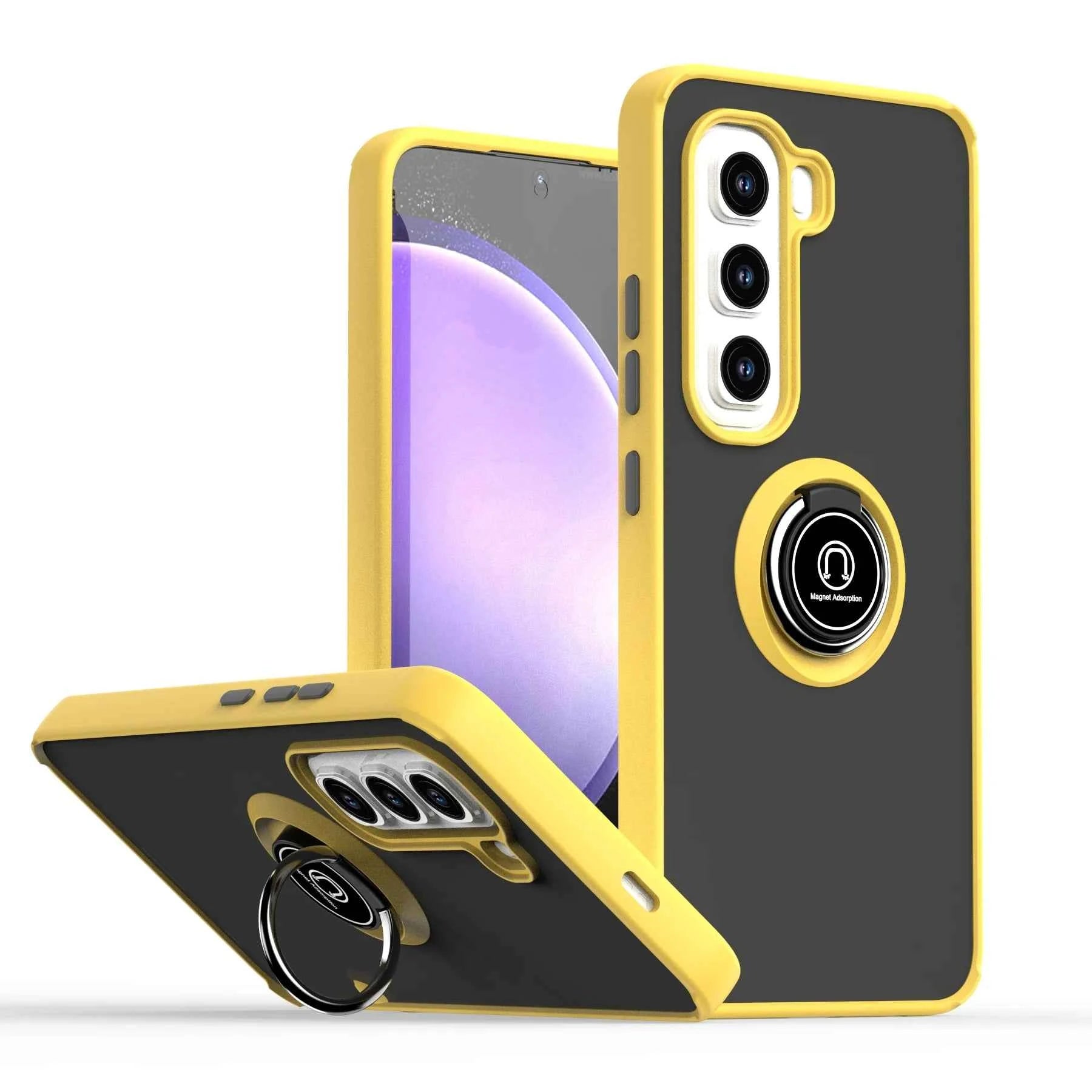 Contrast Color Phone Covers Magnetic Mobile Phone Cases With Ring Stand for Infinix Hot50 30i Hot 20Play 11 10 12 40Pro