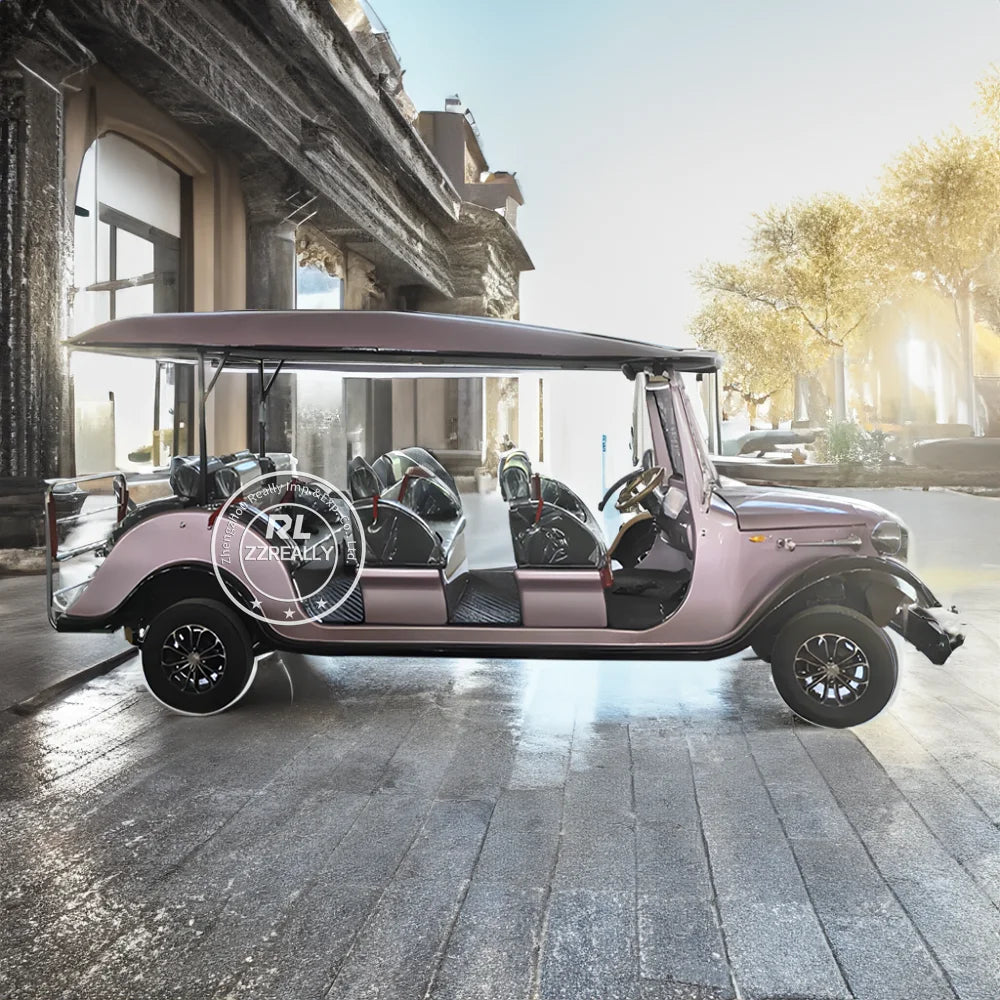 2025 4 Seats Electric Vintage Classic Sightseeing Mini Bus 72V Battery 80-100km Range