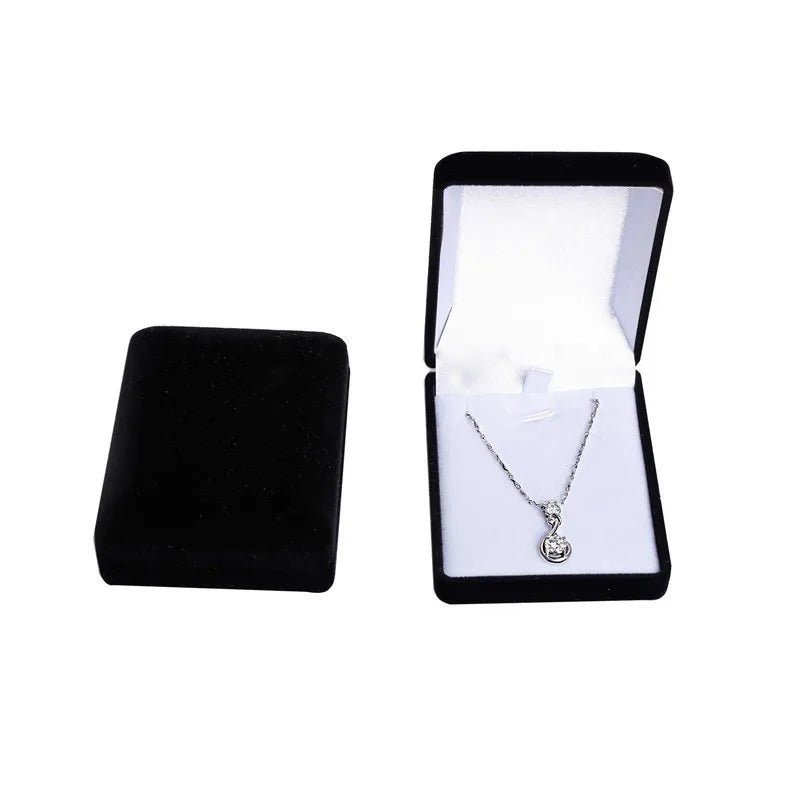 Wholesale Pendant Necklace Chain Storage Package Gift Box Soft Black/Red/Velvet Casket Long Earrings Jewelry Organizer Box