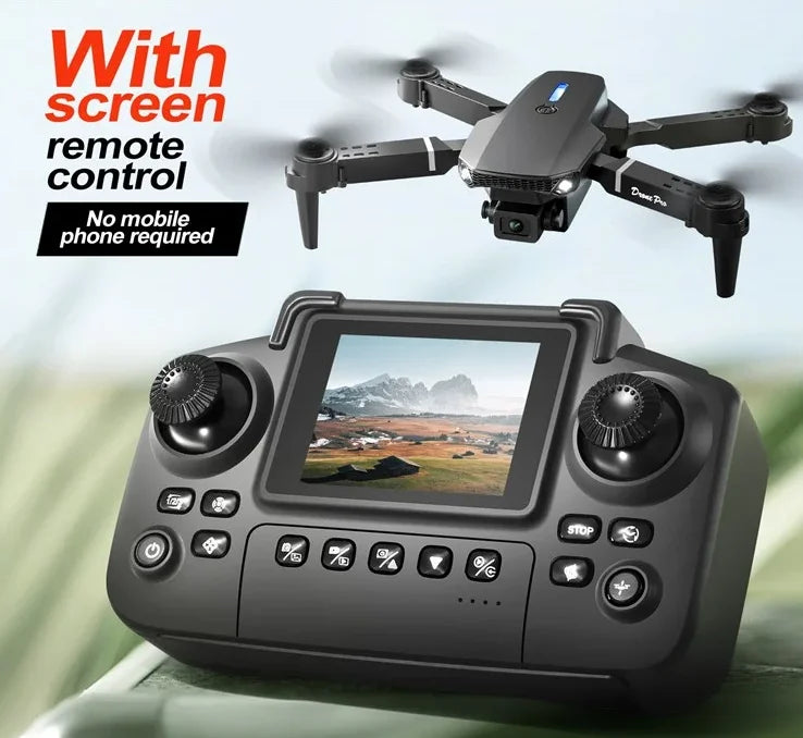 E88 Mini Drones Camera Plastic App Control Display Screen Remote Control Optical Flow Wifi FPV RC Foldable Quadcopter E88 Pro