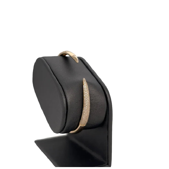 RATAN JEWELS Cut Lab Grown Diamond Bangle 14K Yellow Gold VVS F Color for Certified Fine Jewelry Romantic Gift Bracelet