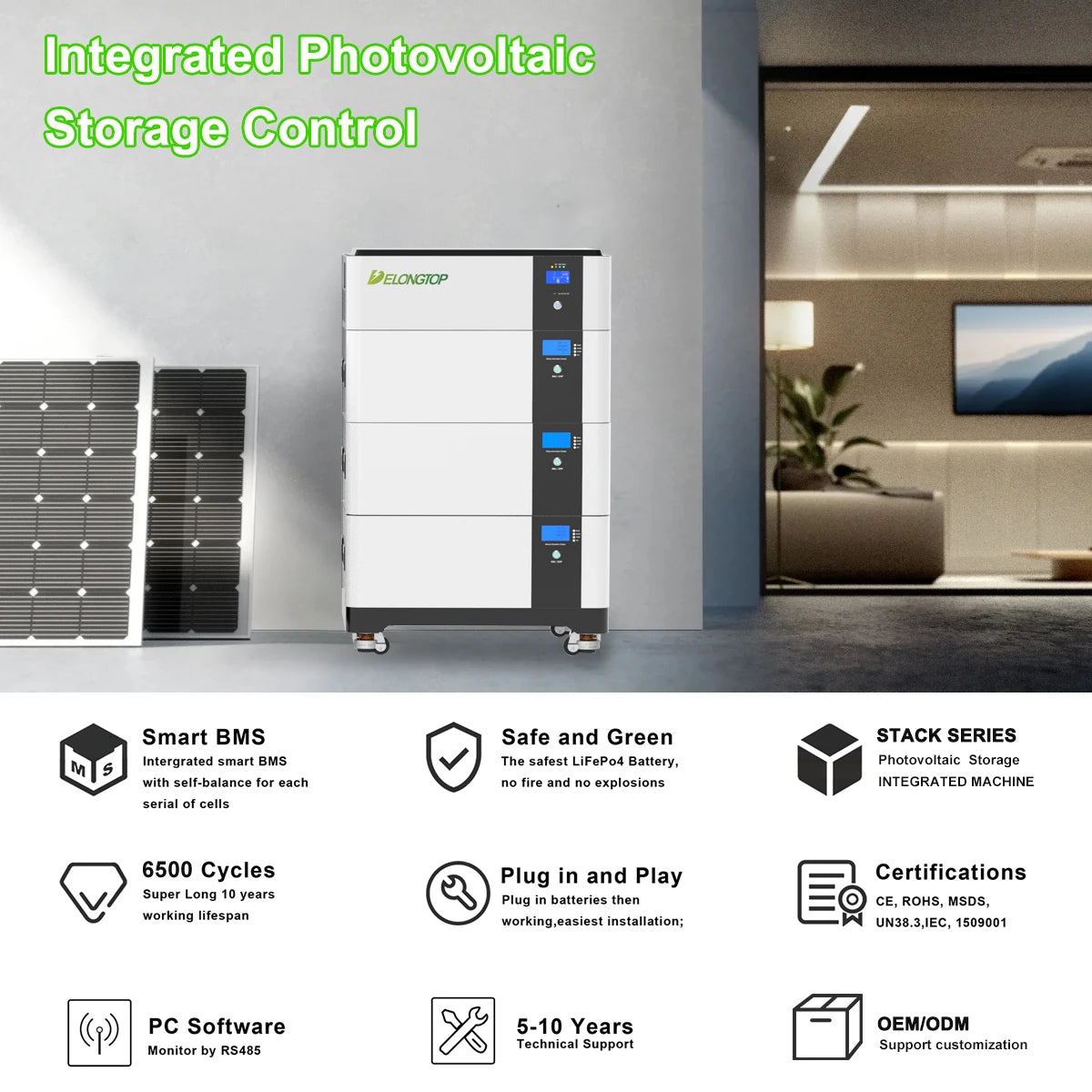 EU DDP 51.2V 314Ah 628Ah 16kWh 32kWh Lithium Battery Home Energy Storage System Renewable Lifepo4 32Kwh All in One Inverter