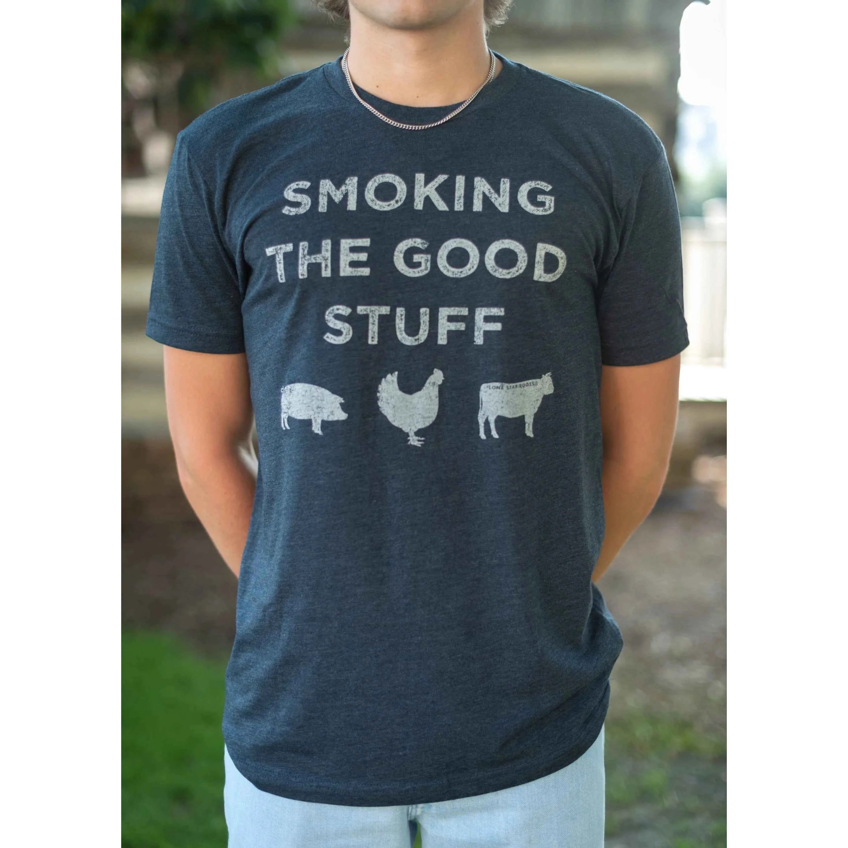 TD Smoking the Good Stuff Solid T-Shirt 220g Fabric Weight Screen Print 240g Compressed Printed T Shirts