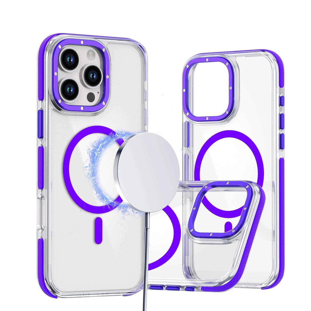 Muti Color Shockproof Clear Mobile Phone Cases Full Protection Magnetic Tpu+Pc Material Phone Cover for Iphone11-16 Series