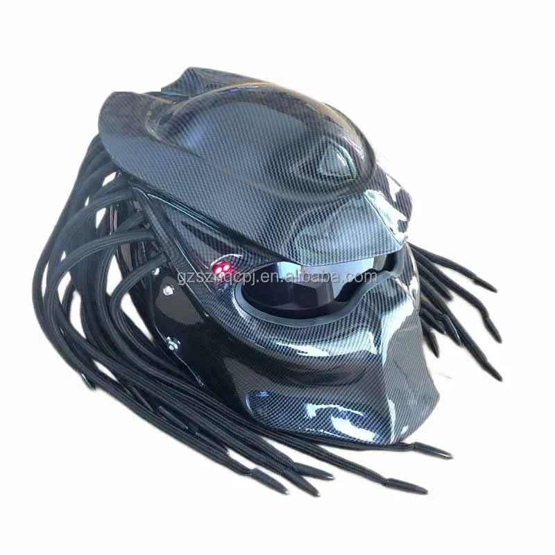 Evo Style LED Full Face  Fiberglass Reinforced Plastic Cascos Para Moto Motorcycle Helmet FRP LED Light