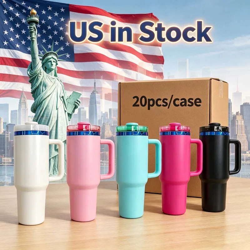 Us in Stock 40 OZ Insulated Office Use 20oz 24oz 32oz 40 OZ Flip Straw Tumbler for Home Office Outdoor Daily Use