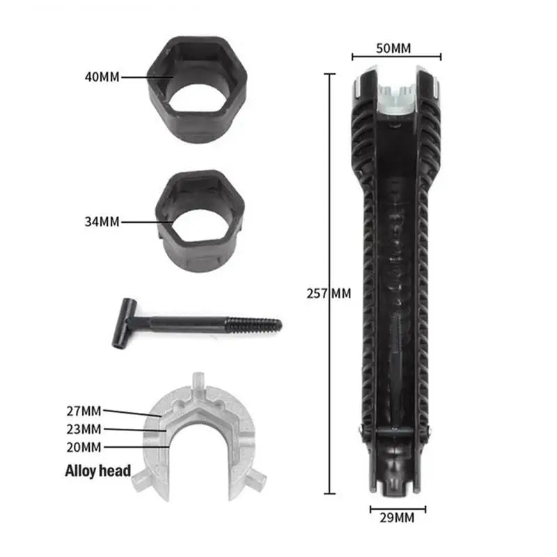 Plumber Tools 8 in 1 Multifunctional English Key Sink Faucet Key Wrench Set Kitchen Anti-slip Repair Pipe Multi Key Hand Tools