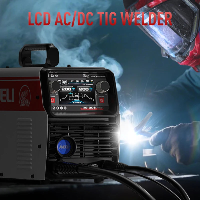 ANDELI  TIG-205 AC DC USA  EU   Free Shipping AC DC LCD 110V 220V 200AMP TIG  Aluminum Welding Machine