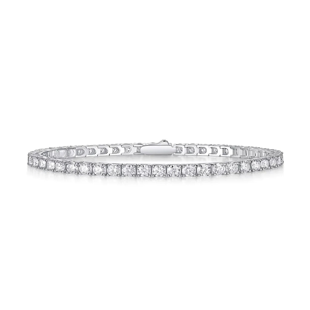 925 Sterling Silver Moissanite Tennis Bracelet 4.0mm Men Women Hiphop Rock Gold Plated Luxury Fine Jewelry Chain Unisex Bracelet