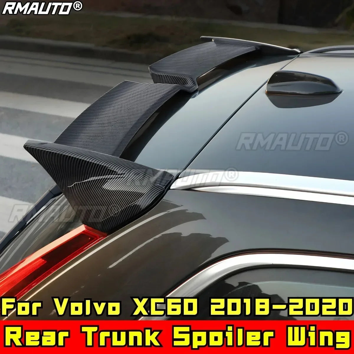 XC60 Body Kit Car Rear Trunk Spoiler Glossy Black Sport Style Rear Trunk Wing for Volvo XC60 2018-2020 Car Accessories