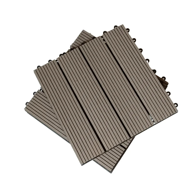 Fire Retardant Outdoor Interlocking Deck Tiles WPC Heavy Duty Anti-Slip for Commercial Patio Hotel Garden Flooring