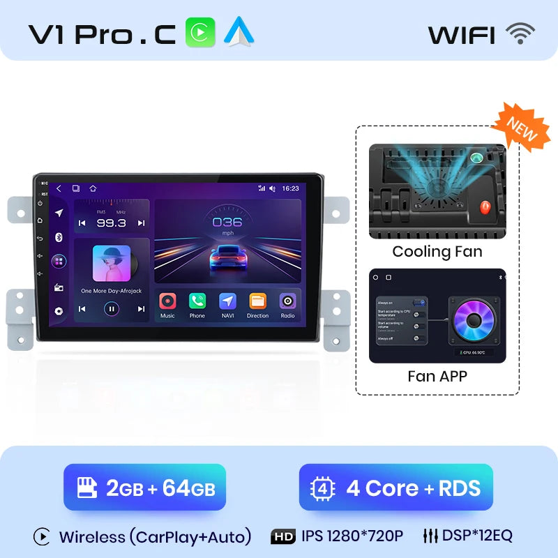 Junsun V1 EU Stock CarPlay for Suzuki Grand Vitara 3 Android Car Radio for Suzuki Grand Vitara 3 2005-2015 Multimedia Car Stereo
