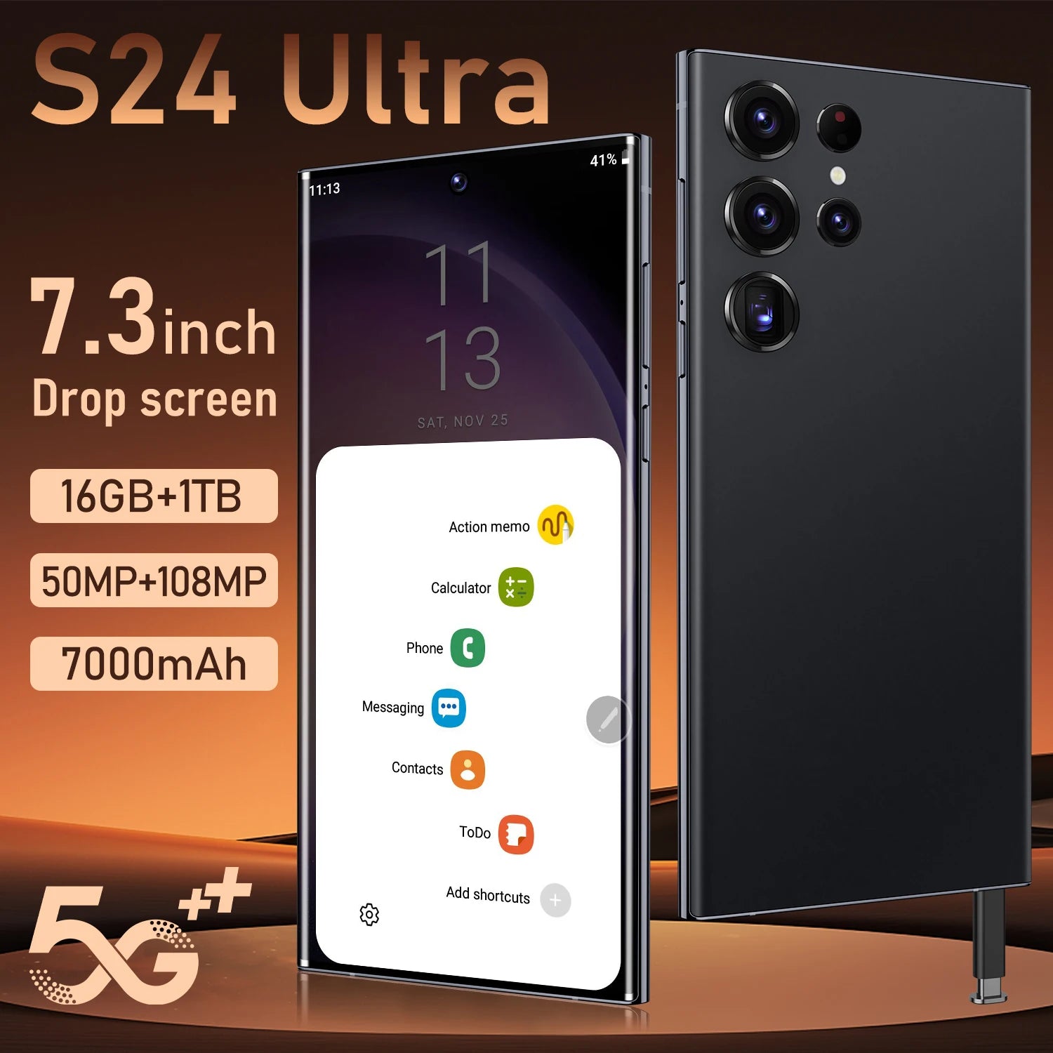 2024 Original Android 13 S24 ultra Phone Smartphone 16+1TB Mobile Phone Cell Gaming Phone 4G&5G 7.3 Inches Smartphone