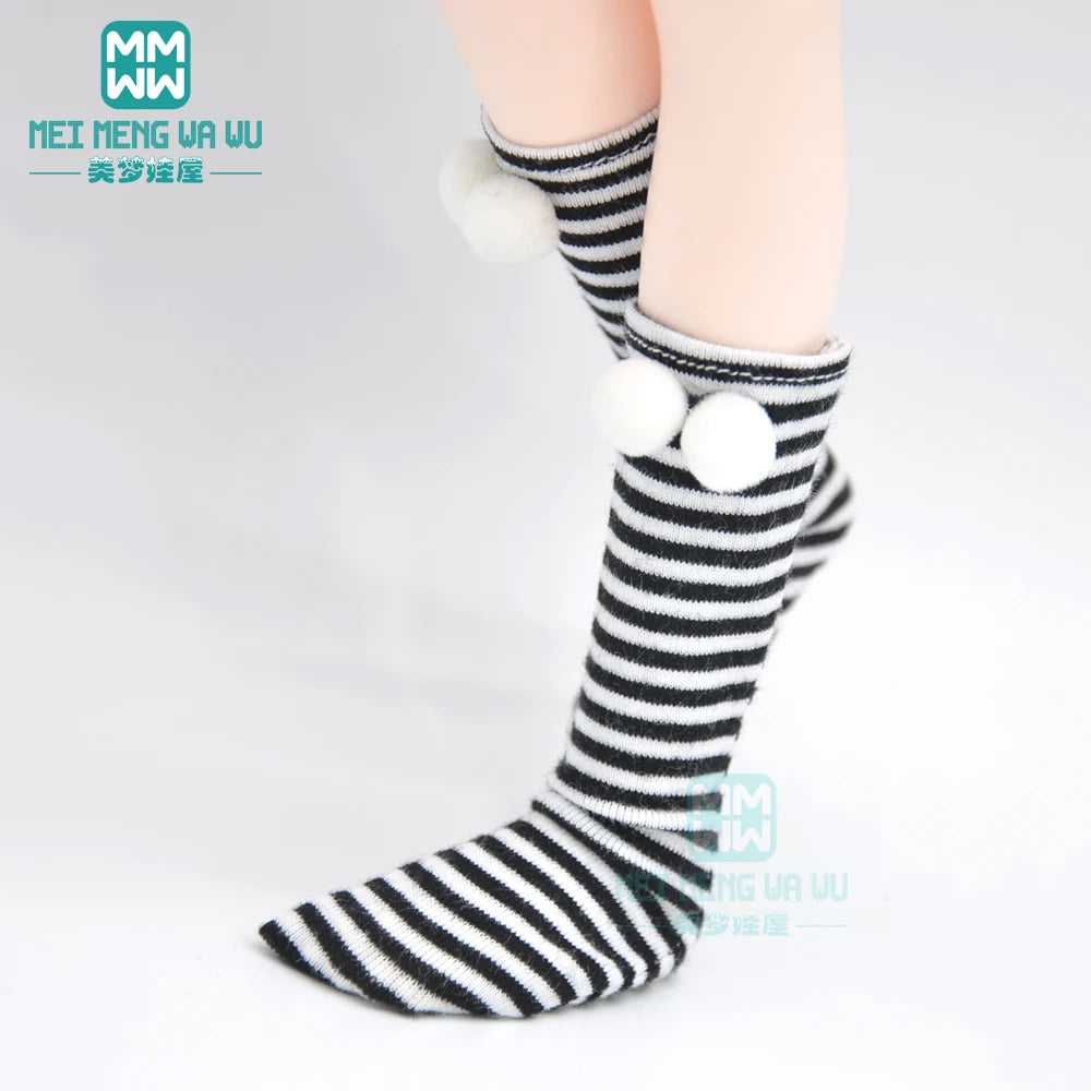 BJD Accessories for 1/3 BJD SD DD Doll Fashion Striped Socks, Reticulated Stockings, Lace Stockings