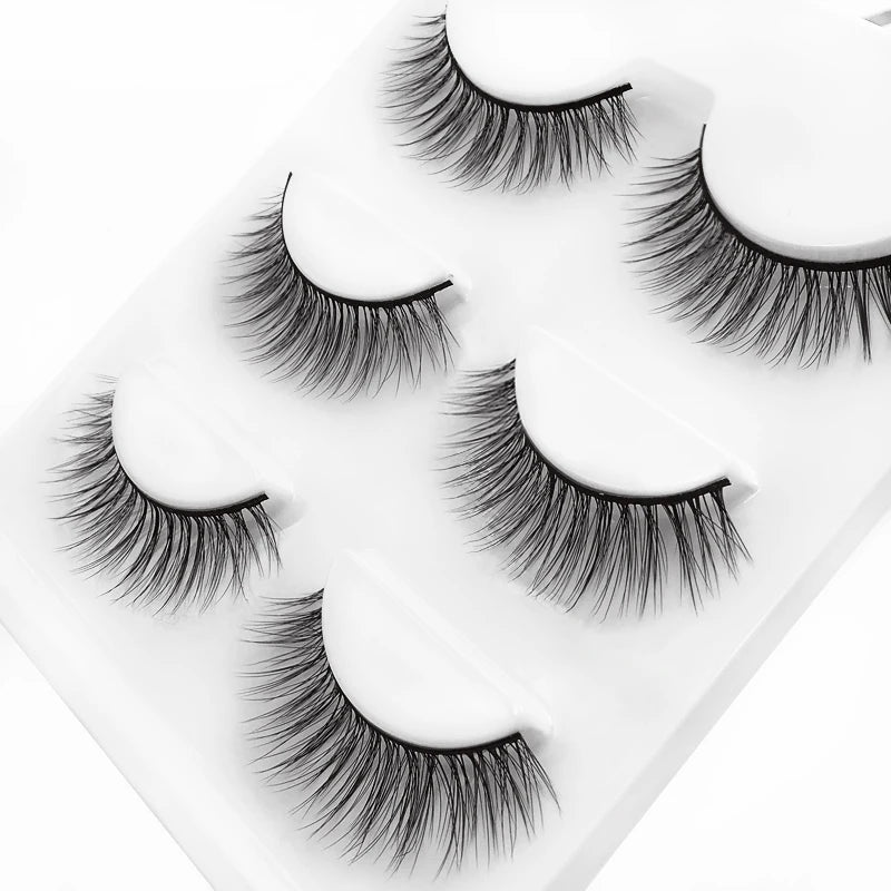 SHIDISHANGPIN 3 pairs 27 styles 3D Faux Mink Hair Soft False Eyelashes Fluffy Wispy Thick Fake Lash Handmade Eyelash Eye Makeup
