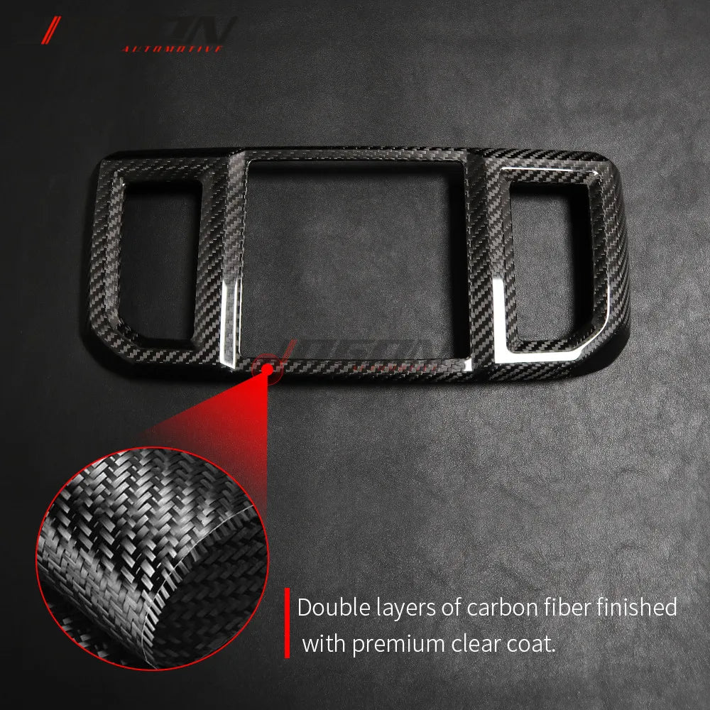Car Accessories Real Carbon Fiber Style Plated Armrest Box Rear Air Vent Frame Trim Cover for Ford F150 F-150 Raptor 2015-2020