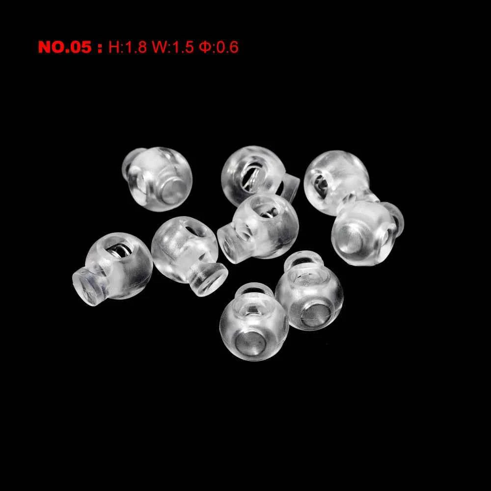 10pcs Cord Lock Plastic Stopper Cord Ends Toggles Clip Buckle Transparent Clear Frost For Shoelace Clothing DIY Bag Accessories