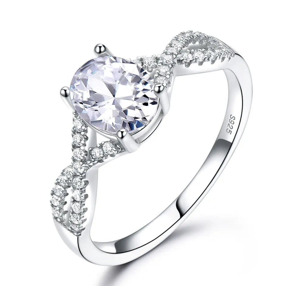 New Fashionable Blue Gemstone Ring 925 Sterling Silver Women Wedding Ring Sterling Silver Jewellery