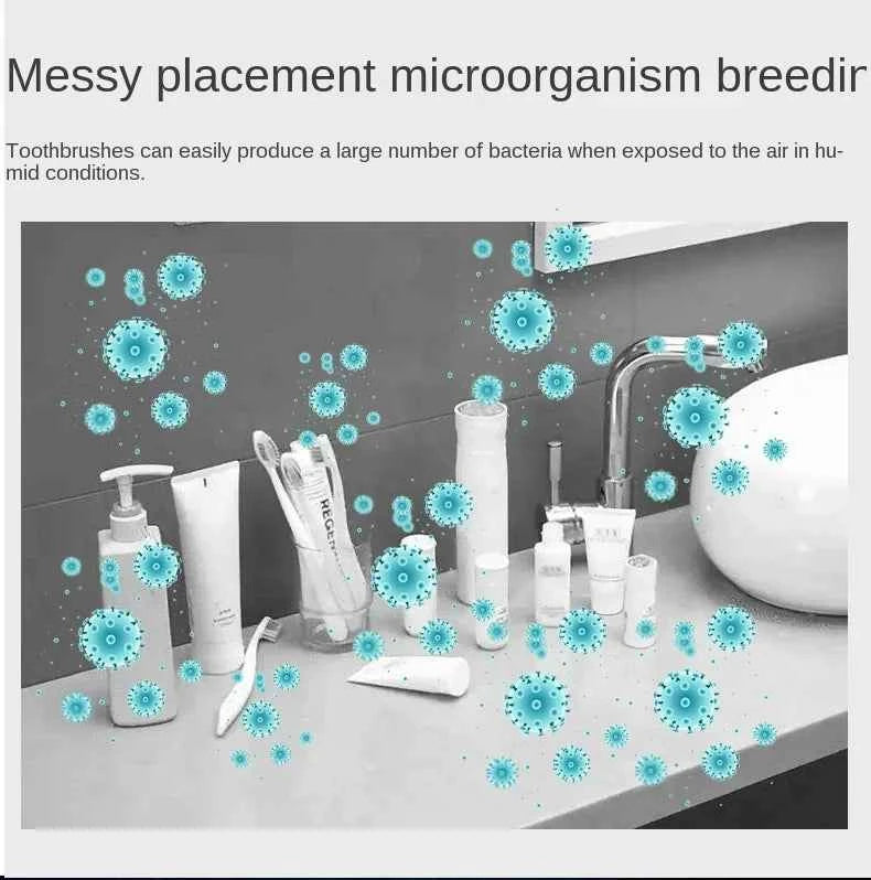 New Home Solar Energy No Need to Charge UV Toothbrush Holder Dispenser Tooth Paste Dispenser with Toothbrush Holder