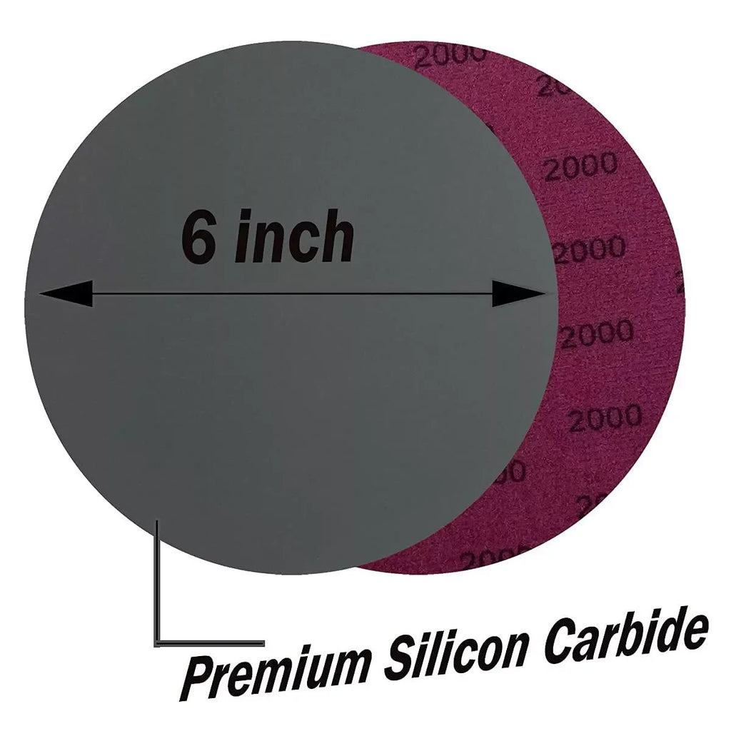 USA Local Stock 20PCS 6Inch Wet and Dry Sandpaper 600-10000 Grit Silicon Carbide Hook and Loop Sanding Discs