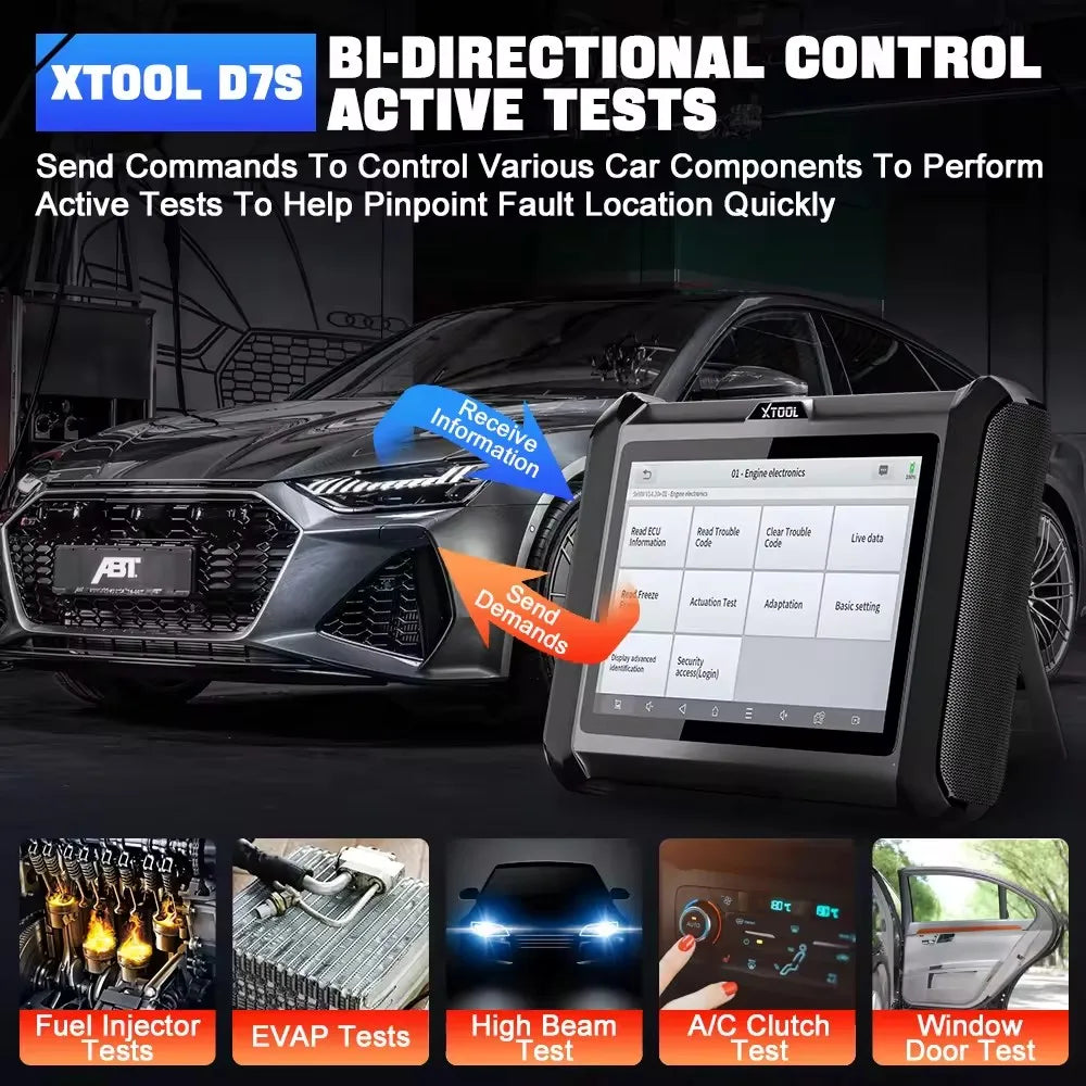2024 XTOOL D7S OBD2 Car Automotive All System Diagnostic Tool  ECU Coding Key Programmer Auto Vin with 36+ Reset Function
